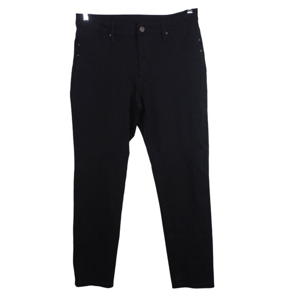 Time And Tru Black Soot Leggings Skinny Pants Women Size 10 Back Pockets ONLY - Picture 1 of 14